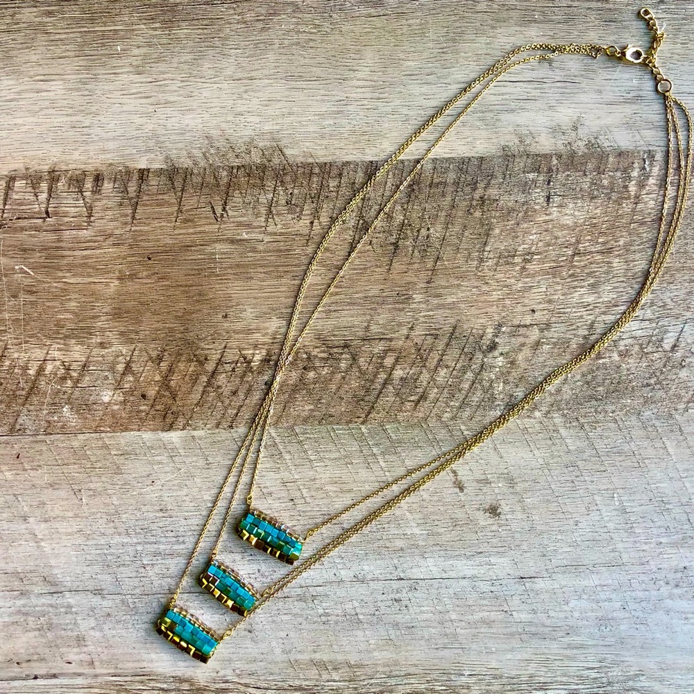Vintage Layered Necklace, Beaded, Retro, Fall Wedding, Boho Wedding, Layering